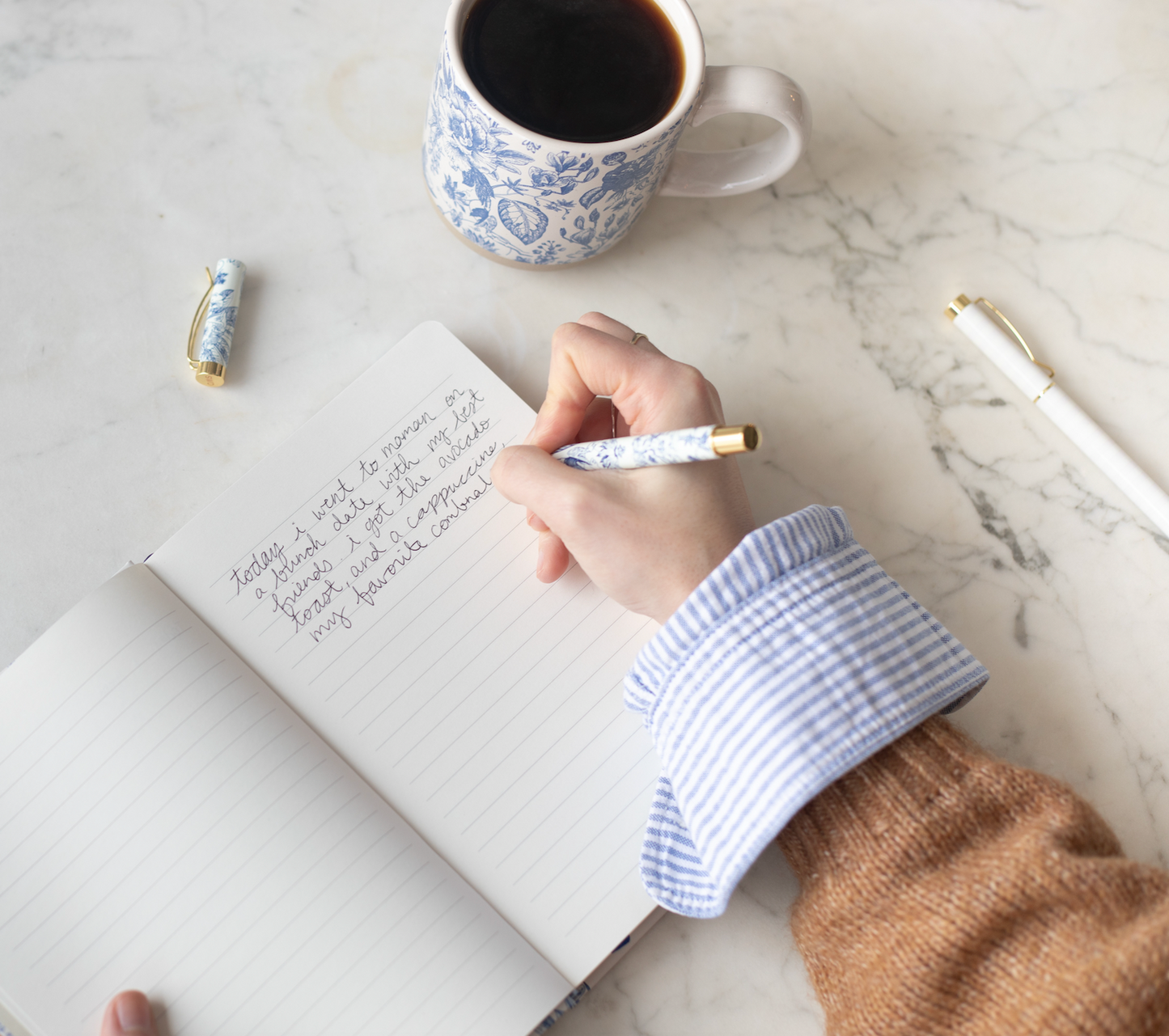 blue delft notes journal and pen set bundle