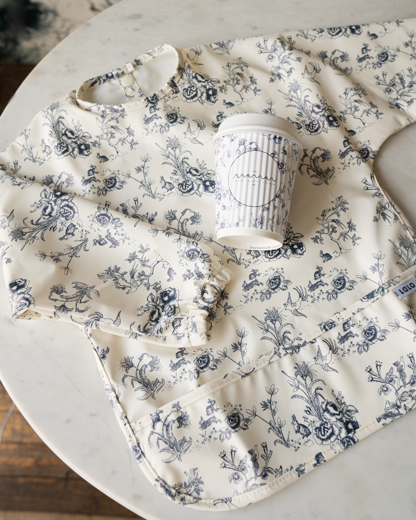 lalo x maman smock bib
