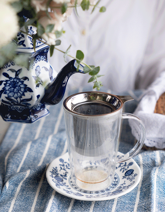 {maman x DAVIDsTEA} taza perfecta con infusor y tapa