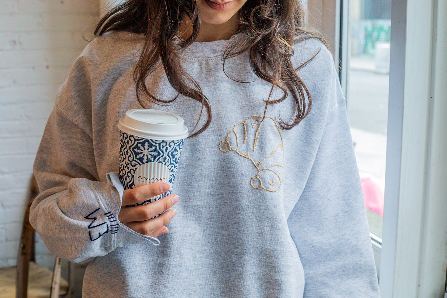 {JRD x maman} embroidered croissant sweatshirt