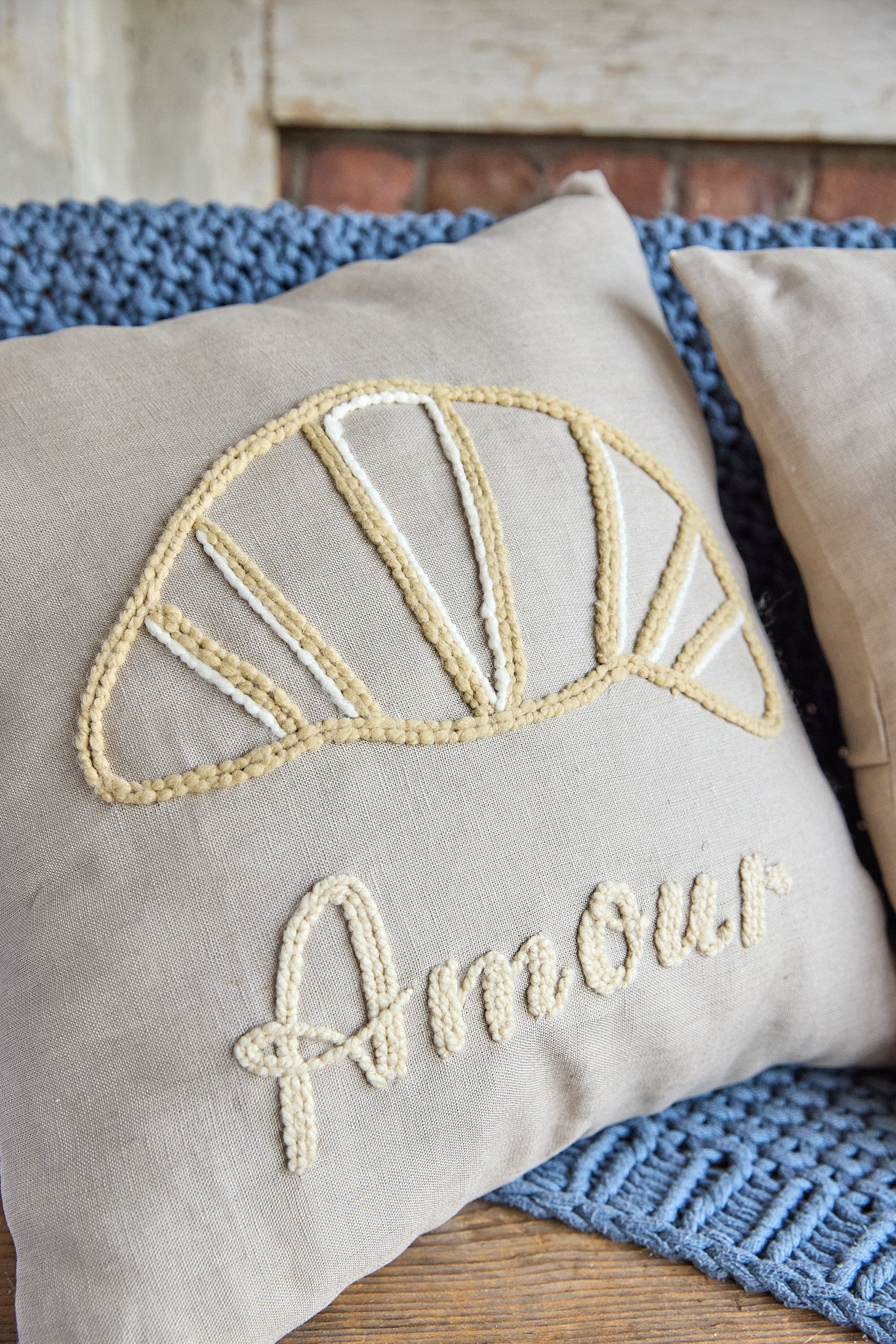 amour croissant pillow