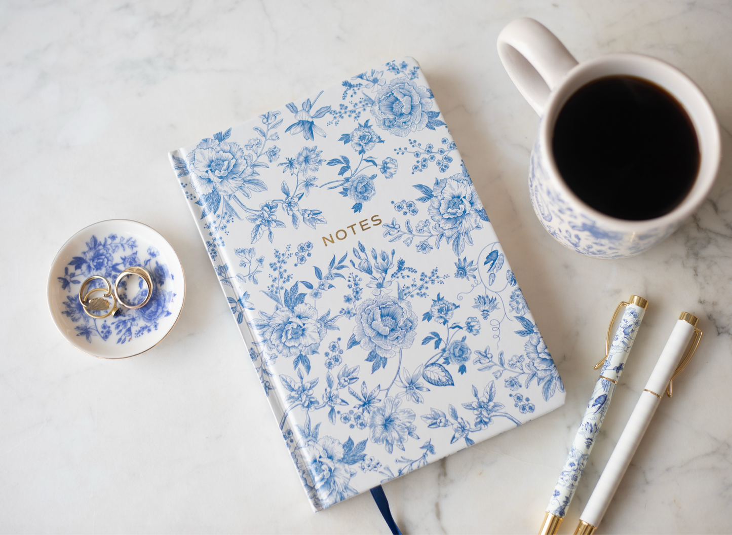 blue delft notes journal and pen set bundle