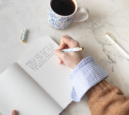 blue delft notes journal and pen set bundle