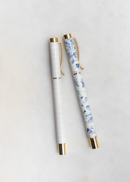 blue delft pen set