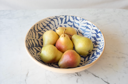 medium cobalt fern serving bowl