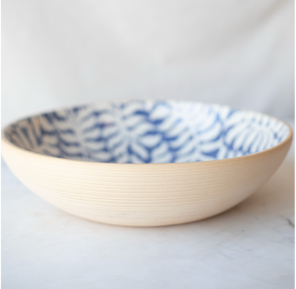 medium cobalt fern serving bowl