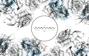 maman physical gift card — blue and white floral design
