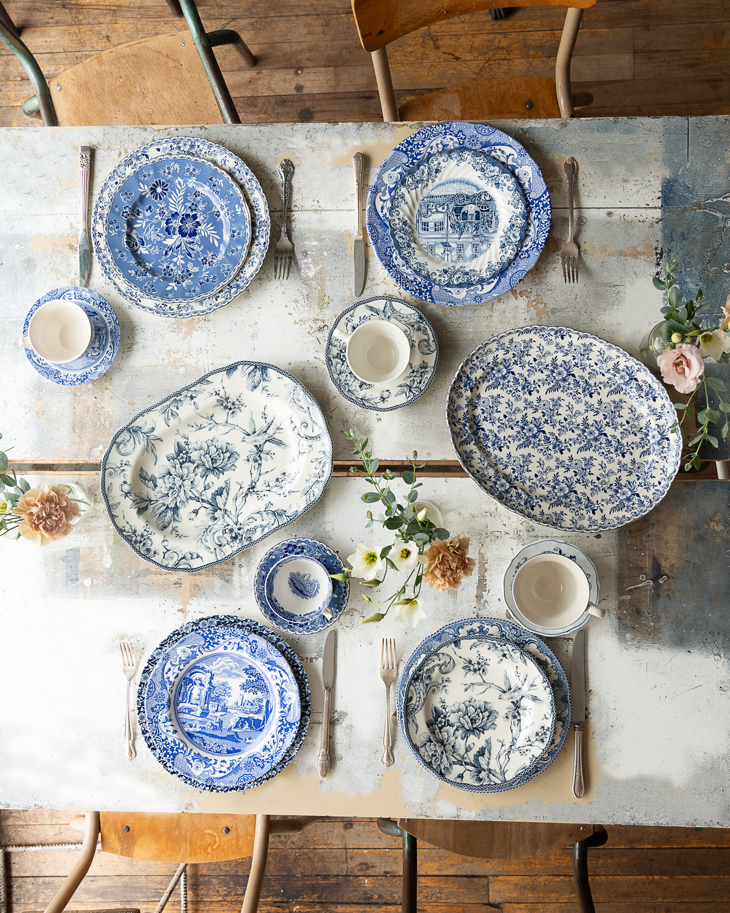blue & white joie de vivre serving platter
